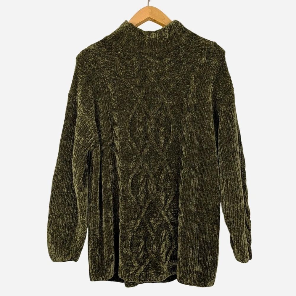 Express Tricot Chenille Cable Knit Mock Neck Sweater Vintage Y2K Medium